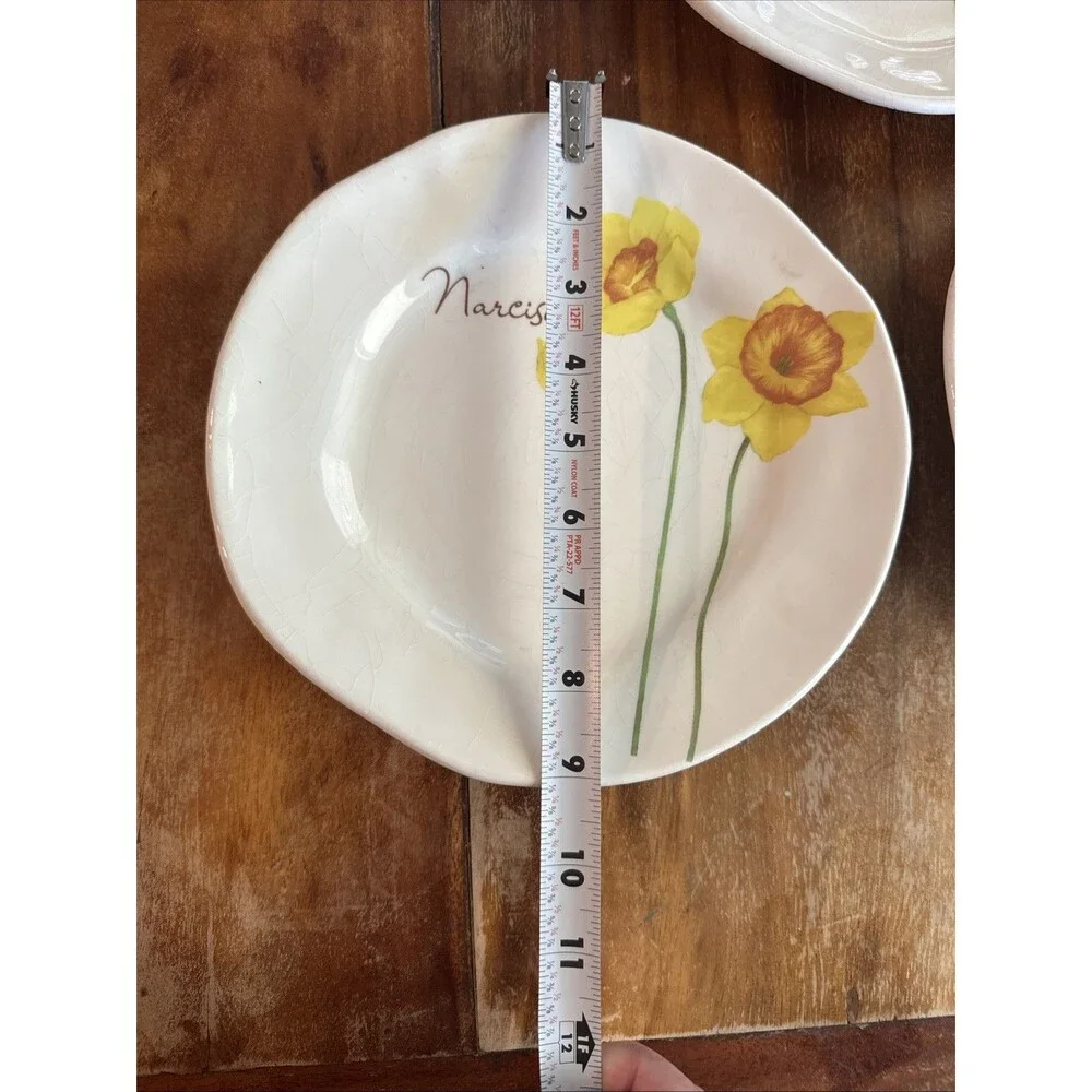 Vtg Opificio Etico Ceramiche Floral Salad Plates Set Of Three Made In Italy